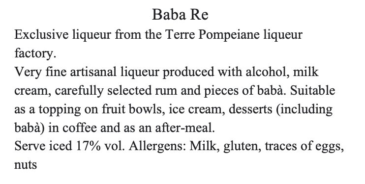 BABA' RE'- Babà in crema di Rum - Novità Esclusiva
