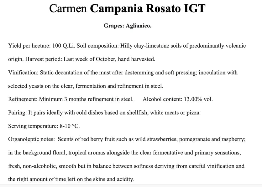 Carmen Campania Rosato I.G.T.