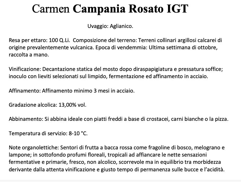 Carmen Campania Rosato I.G.T.