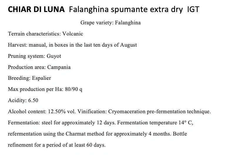 Chiar di Luna Falanghina Extra Dry Sparkling Wine IGT