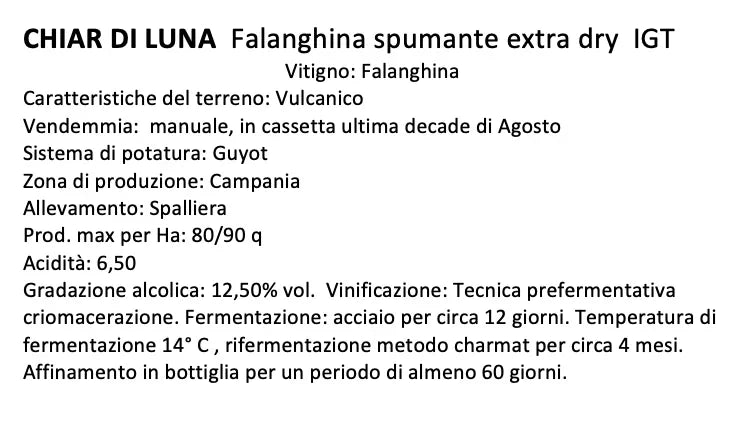 Chiar di Luna Falanghina Extra Dry Sparkling Wine IGT