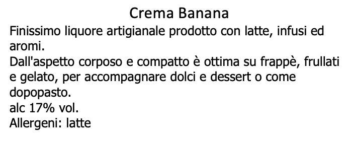 Crema Banana- Liquore Artigianale