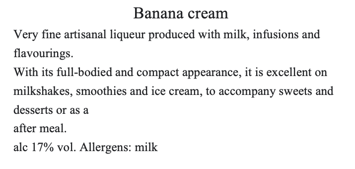 Crema Banana- Liquore Artigianale