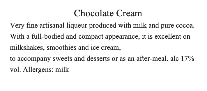 Crema Cioccolato - Liquore Artigianale
