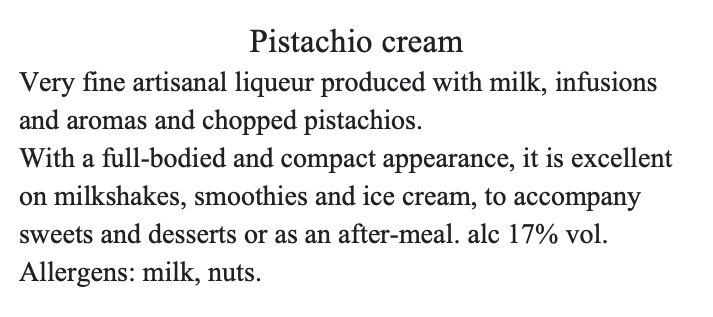 Crema Pistacchio - Liquore Artigianale