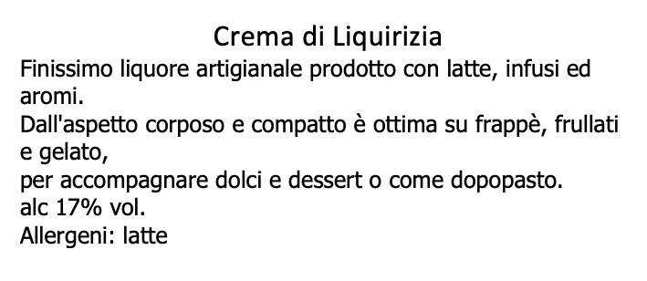 Crema Liquirizia - Liquore Artigianale