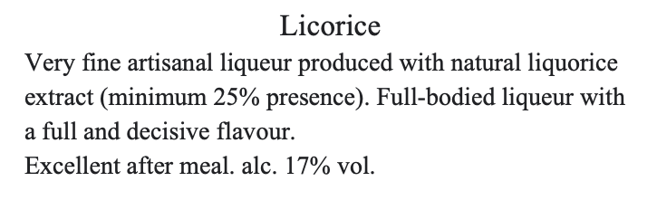 Licorice liqueur